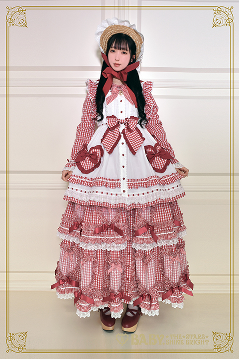 Sweet Gingham Dollワンピース　ボンネット