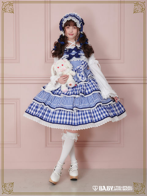 Milky Gingham Dollジャンパースカートset