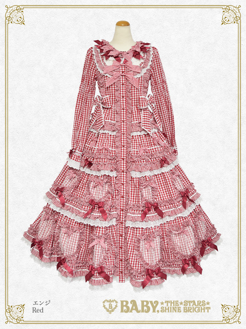 Sweet Gingham Dollワンピース　ボンネット