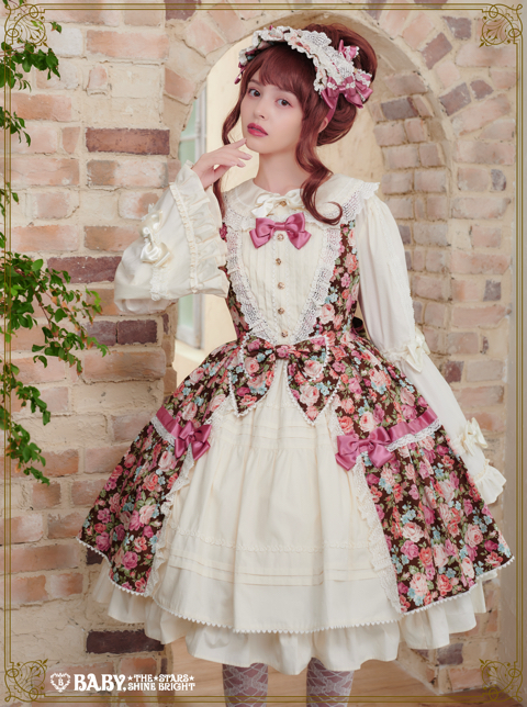 Floral Gardeniaジャンパースカート＆ボンネット-