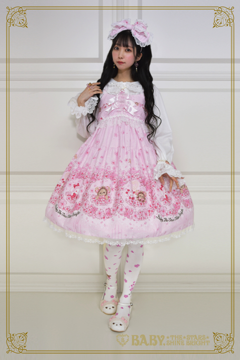 注文割引 くみゃちゃんvalentine 柄 ジャンパースカート カチューシャ