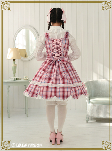 ♡裾スカラップタータンチェックジャンパースカート♡