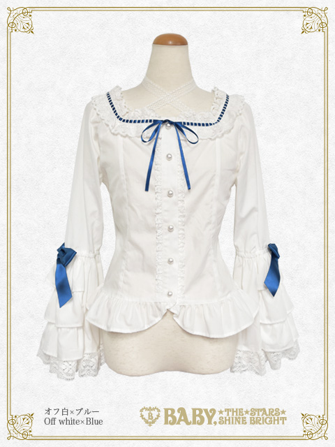 Pure Pearl bouquetスクエアネック姫袖ブラウス