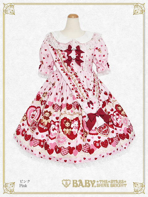 くみゃちゃんのSweet Baby Love Heart柄ワンピース
