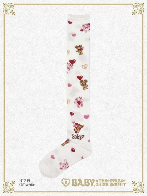 くみゃちゃんのSweet Baby Love Heart柄オーバーニーソックス