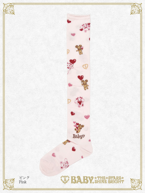 くみゃちゃんのSweet Baby Love Heart柄オーバーニーソックス