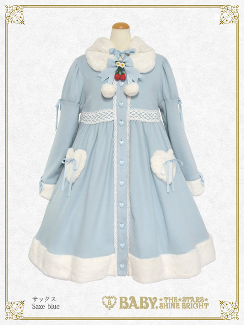 【予約/通常生産商品】ゆらゆらいちごのうさみみコートワンピース