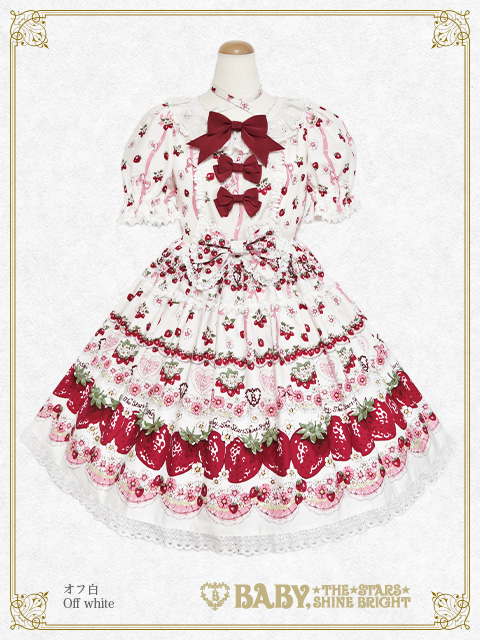 【予約】Juicy Strawberry Memory柄ワンピース