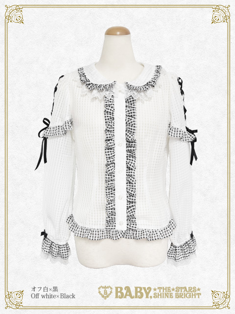 【予約】Fluffy Gingham Heart ブラウス