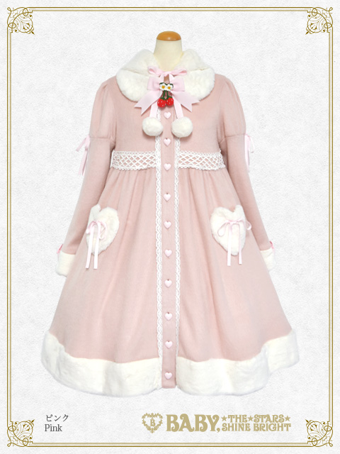 【予約/通常生産商品】ゆらゆらいちごのうさみみコートワンピース