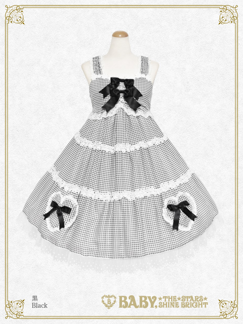 【予約】Fluffy Gingham Heart ベビードールジャンパースカート
