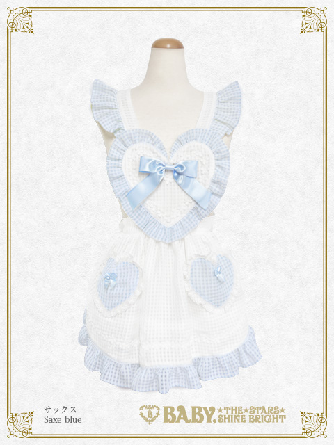 【予約】Fluffy Gingham Heart エプロン