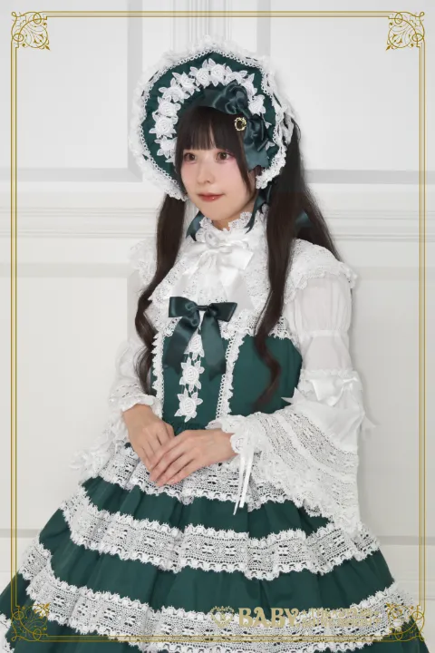 Chess Chocolate ビスチェ風ジャンパースカート+ボンネット Chess Chocolate ビスチェ風ジャンパースカート+ボンネット