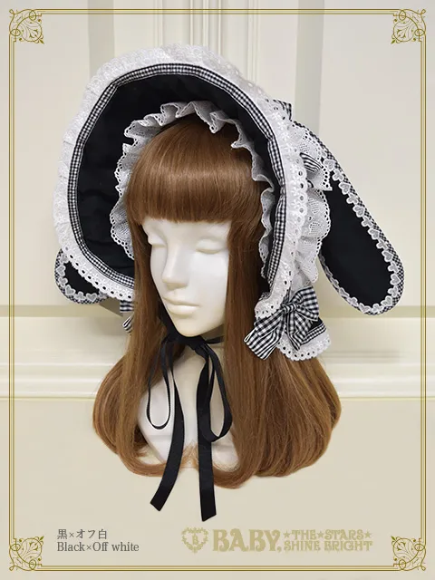 【予約】White Rabbitのうさみみボンネット