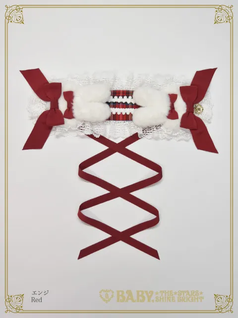 【予約】Lapin de neige タータンチェックヘッドドレス