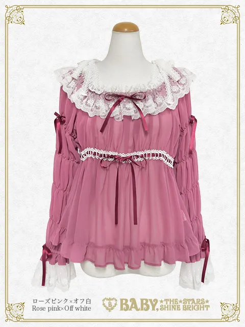 【予約】Cinderella シャーリングシフォンブラウス