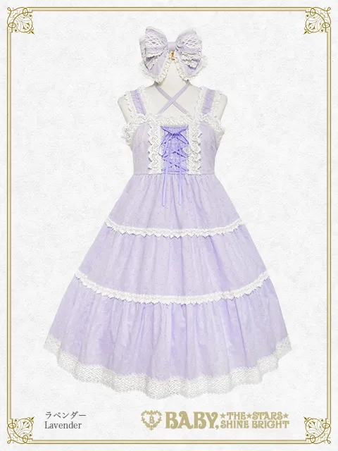 【予約】はわせティアードジャンパースカート＆リボンカチューシャセット