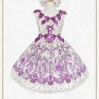 通販限定「Cinderella〜きらめく魔法の舞踏会〜柄ジャンパースカートⅡ＆カチューシャセット（生成り×ラベンダー）」ご予約受付決定！