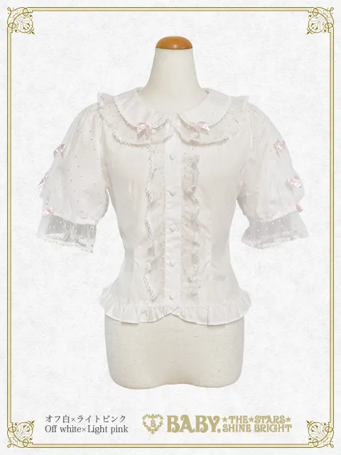 【予約】小さな子猫のLucy♡ドットチュールブラウス