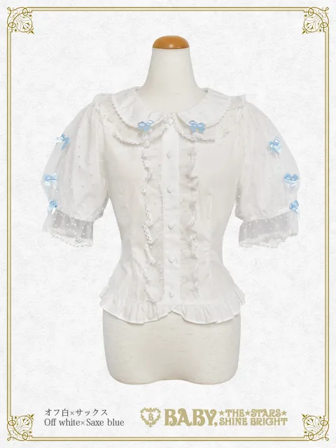 【予約】小さな子猫のLucy♡ドットチュールブラウス