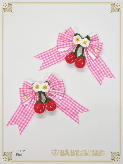【予約】ゆらゆらいちごのHappy Berry Present ギンガムリボンクリップ