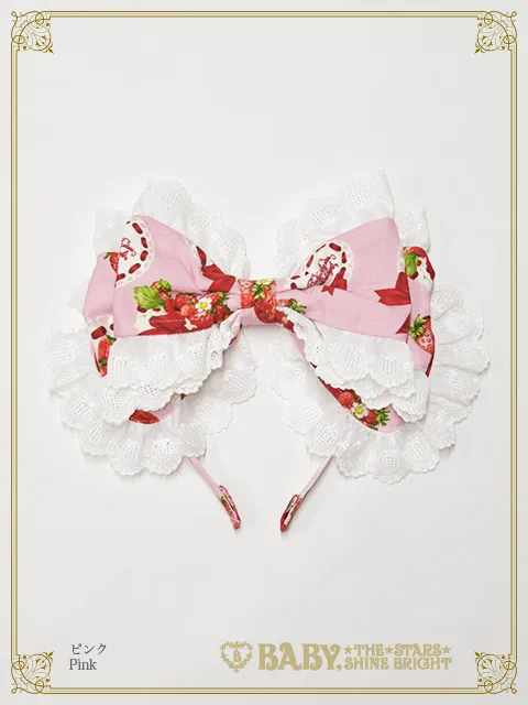 【予約】Love’s Strawberry Afternoon Tea柄 カチューシャ