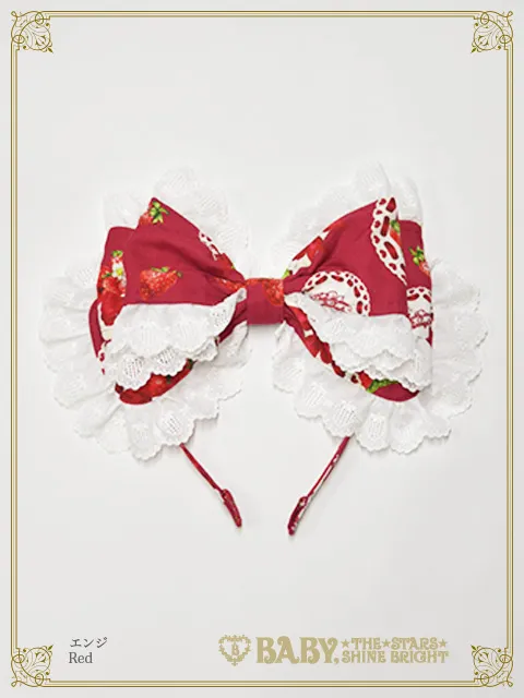 【予約】Love’s Strawberry Afternoon Tea柄 カチューシャ