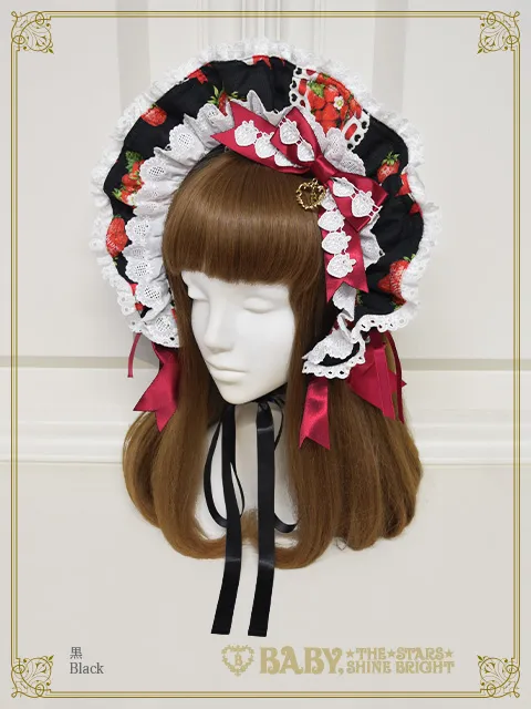 【予約】Love’s Strawberry Afternoon Tea柄 ボンネット