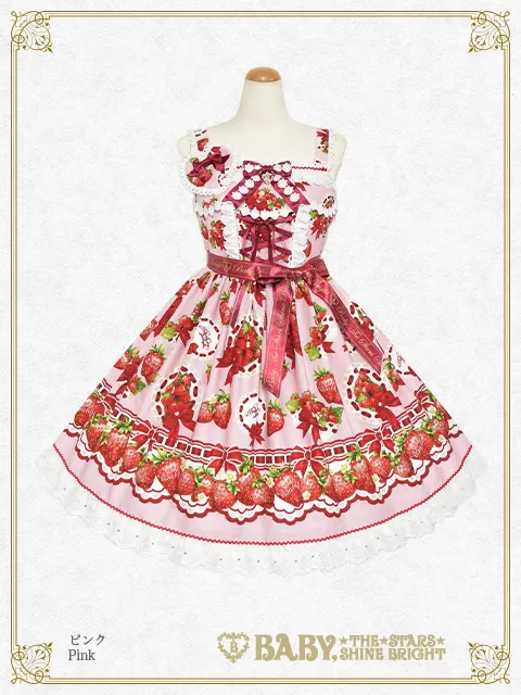 【予約】Love’s Strawberry Afternoon Tea柄 ジャンパースカートI