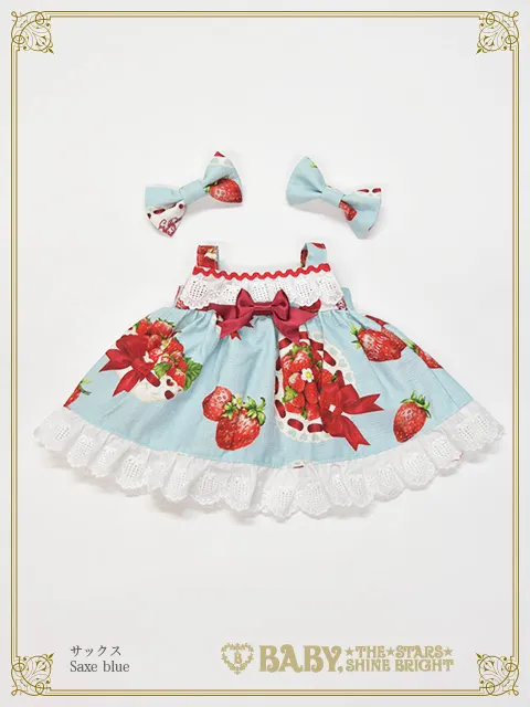 【予約】Love’s Strawberry Afternoon Tea柄 くみゃちゃんジャンパースカート
